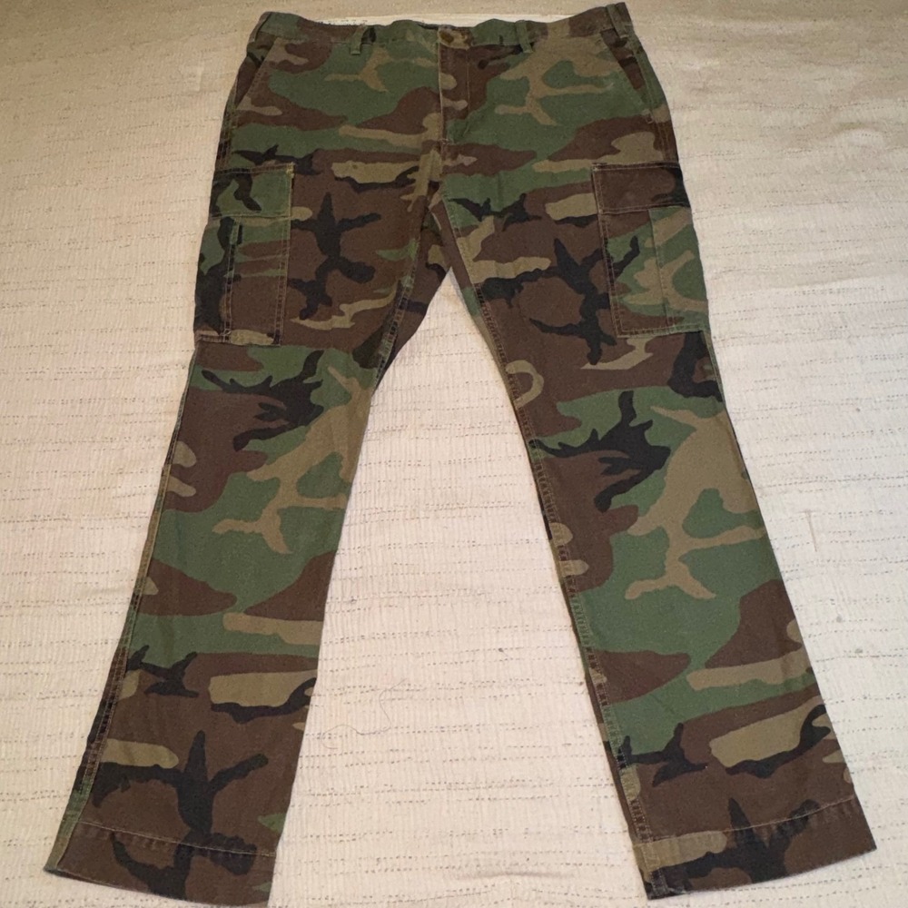 Polo Ralph Lauren Mens Slim Fit Woodland Camo Cargo Pants 38x30 Green Brown